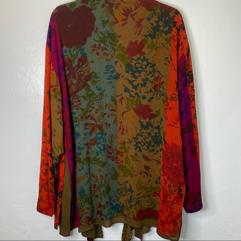 ***Platinum by Dorothy Schoelen Vibrant Print Open Front Jacket ***S - Picture 4 of 15